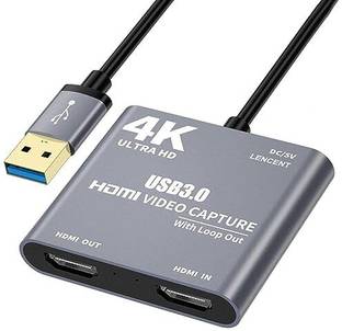 RuhZa HDMI Video Capture Card with Loop Out, HDMI to USB 3.0 Video Converter Adaptor for PC Laptop Projector HDTV Compatible with Windows XP, MAC, Linus System Laptop Accessory