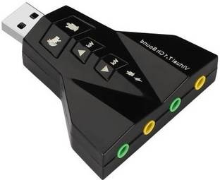 AlexVyan For Laptop or PC - Just Plug and Play. 7.1 USB Channel External Sound Card Audio Mic Adapter Sound Card