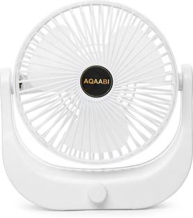 AQAABI Rechargeable Fan Charging Fan 5000 mAH Battery Auto Cut Charging, Desk Fan 70 mm 3 Blade Table ...