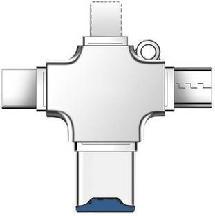 En ligne 4 In 1 Multi-function OTG Adapter TF Card Reader Usb card reader usb 3.0 Lightning + Type C + Micro USB + USB 3.0 Card Reader Laptop Accessory