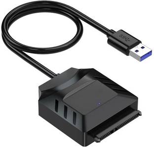 VOOCME SATA to USB Adapter, USB 3.0 Hard Drive to USB Adapter for 2.5 Inch HDD/SSD, USB to Sata Adapter, External Hard Drive Reader, (No Power Supply) USB Cable