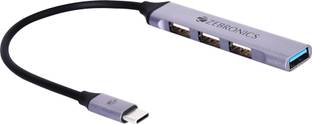 ZEBRONICS TA200U Type C to USB 3.0 4 Port hub with Hi Speed Data Transfer Zeb-TA200U Laptop Accessory