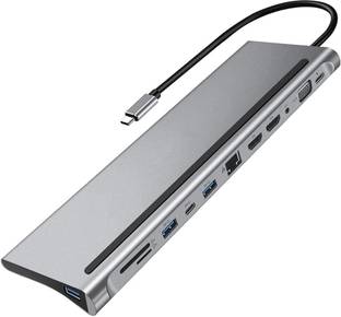 RuhZa 12 in 1 USB C Hub, USB C Docking Station USB C Hub Multiport Adapter Compatible with Laptop USB Cable