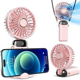 DIGITRENDS Powerful Hand Fan 1800 mah 5 Speed Fan for Indoor,Outdoor Mini fan with display Mini fan with display Rechargeable Fan