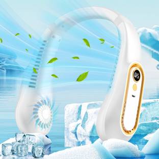 Sampri Portable USB Neck Fan Hands Free Bladeless 3 Speeds Outdoor and Indoor Rechargeable Neck Fan USB Fan