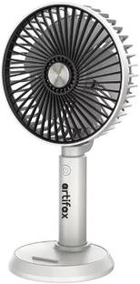 Artifax Rechargeable Portable Fan | 90° Rotation | 3-Speed | Built-in Mobile Holder | Compact & Easy to Use USB Fan