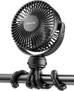 Gaiatop Portable Stroller Fan,Battery Operated Clip on Fan,Detachable 3 Speed Rechargeable 360° Rotate Tripod Handheld Desk Cooling Fan for Car Seat Crib USB Fan