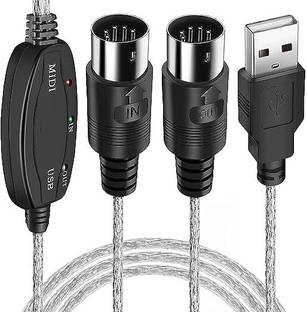 RuhZa USB IN-OUT MIDI Cable Interface MIDI Converter/Adapter Musical Keyboard to PC Laptop-USB to MIDI KEYBOARD PC INTERFACE CONVERTER CABLE Laptop Accessory