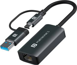 Portronics Mport X1 Type C Gigatbit Ethernet Hub with RJ45 Ethernet Port 1000 MBPS Internet Speed, 50cm Cable USB Hub