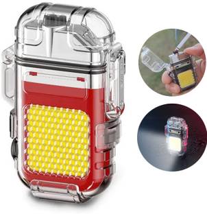 MOBIZAC USB Rechargeable 2in1 Dual Windproof Flameless Cigarette Lighter with Torch Pocket Lighter