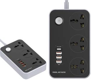 FKU Multi Port Extension With Usb Port 2500W Power Strip Extension Type C Usb Ports | 3 Power Sockets USB Hub