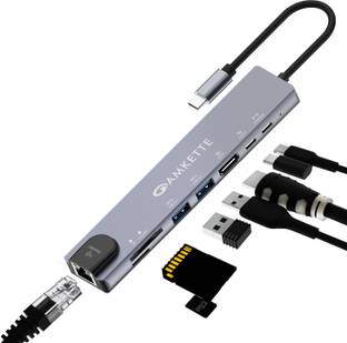 AMKETTE Type-C 8-in-1 Multiport Dock with Gigabit 1000MBPS Ethernet USB Hub
