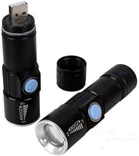 GLOWISH ZOOM IN ZOOM OUT LONG RANGE FAST RECHARGE POCKET FLASHLIGHT PACK OF 2 USB RECHARGEABLE BRIGHT LED USB ZOOM FLASHLIGHT Led Light