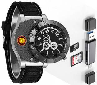 Foxne Point 3IN1 Card Reader USB-A to Type-C 2 in 1 Electronic Lighter Watch with USB Rechageable Cigarette Lighter