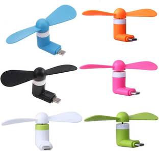 justcellz Mini Mobile Cooler, Mini fan with All Android Type-C Smatphones with OTG No of Mini Type-C Mini Fan 2-Blade High Speed USB Fan USB Fan