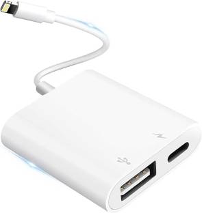 RuhZa Lighting to USB Camera Adapter with Charging Port,USB 3.0 OTG Dongle Cord USB Hub