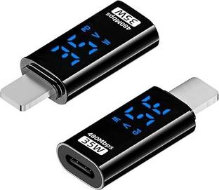 RuhZa PD 35W USB Type C Female to Lightning Male Connector USB-C Adapter with LED Display USB Charger