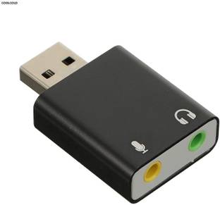 coolcold USB Sound Card 7.1 External USB to Jack 3.5Mm Headphone Adapter Stereo Audio Mic Sound Card for Pc Computer Laptop Sound Card Dongle Sound Card