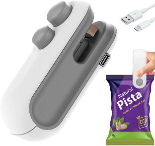 Coozico Portable Mini Sealing Machine 2 in 1 USB Rechargeable Sealer with Cutter Manual Vacuum Bag Sealer
