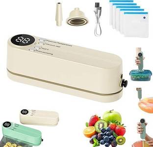 TRINGDOWN 3 In 1 Cordless Handheld MiniVacuum Sealer, Mini Cordless Vacuum Sealer, Automatic Vacuum Bag Sealer