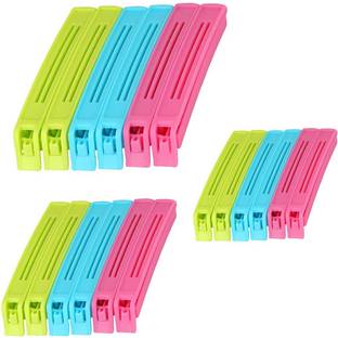 TruVeli Multipurpose Food Snack Plastic Bag Clip Sealer, Packet Sealer Clamps, Manual Vacuum Bag Sealer, Food Pouch Clip, Bag Zipper for Home Kitchen -18pc Manual Vacuum Bag Sealer
