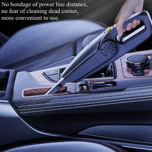 EVETIS New Powerful Portable + High Power 120w 12v Black Car Handheld Vacuum Cleaner for Car and Home Wet and Dry Car Vacuum Cleaner Car Copper Power Feature Material Car Cleaning New Model Car Vacuum Cleaner with 2 in 1 Mopping and Vacuum, Anti-Bacterial Cleaning