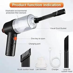 SND Air Duster 3 in 1 Wireless with blower Rechargeable Home Pet Hand-held Vacuum Cleaner with Anti-Ba...