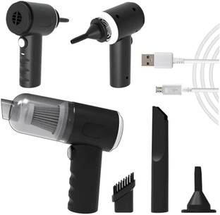 Dex Mini Portable Vacuum Cleaner 3 in-1 Suction & Blower USB Rechargeable Home & Car Washer with 2 in ...