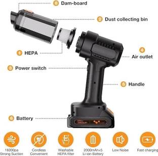 Xydrozen Cordless Air Duster & Air Blower & Pump Cordless Vacuum Cleaner with Anti-Bacterial Cleaning,...
