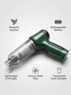 AURATHREE HeavyDuty Cordless Vacuum Cleaner with Reusable Dust Bag, Anti-Bacterial Cleaning