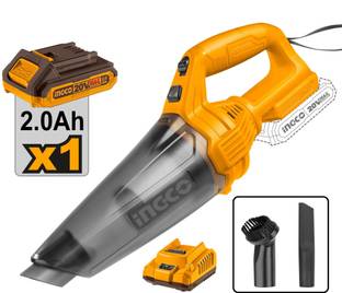 INGCO 20V Cordless Vacuum Cleaner with a 2.0Ah Battery and a Charger, 0.5L Cordless Vacuum Cleaner