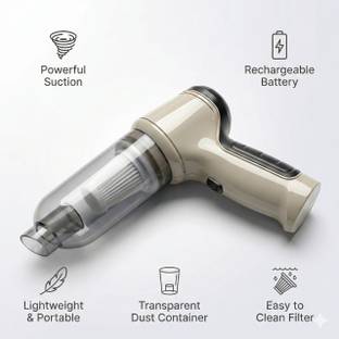 AURATHREE PowerFull smart Cordless Vacuum Cleaner with Reusable Dust Bag, Anti-Bacterial Cleaning