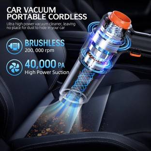 ASTOUND Rechargeable Cleaning Tool for Car Interior Cordless Vacuum Cleaner with Anti-Bacterial Cleani...