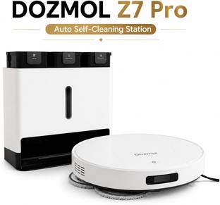 Dozmol Z7 Pro Robotic Floor Cleaner with 2 in 1 Mopping and Vacuum, Reusable Dust Bag (WiFi Connectivi...