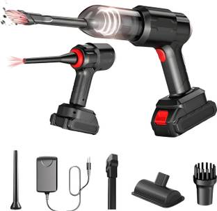 Xydrozen Portable Car Vacuum Cleaner with Air Blower Cordless Vacuum Cleaner with Anti-Bacterial Cleaning, Reusable Dust Bag