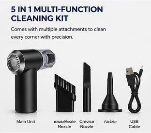 Homely Touch Portable Cordless Car Vacuum Cleaner with USB Rechargeable Battery Cordless Vacuum Cleane...