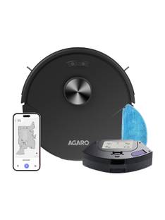 AGARO Alpha Robot Vacuum Cleaner, 2-in-1 Dry Vacuum & Wet Mop, Automatic Cleaning Robotic Floor Cleane...