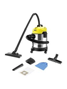 Karcher WD 1S Classic Wet & Dry Vacuum Cleaner with Anti-Bacterial Cleaning, Reusable Dust Bag