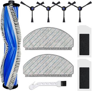 SERPLEX 4 Side Brushes, 2 Mop Cloth, 2 Filters, 1 Cleaning Detailing Brush Robotic Floor Cleaner