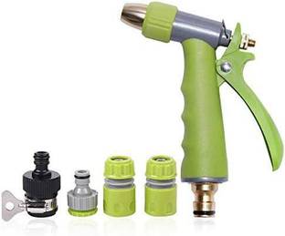 Dherik Tradworld COPPER GARDEN HOSE SPRAY GUN 4 PCS ConnectorBrass Nozzle Water Spray Gun Vacuum Cleaner Hose Pipe