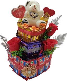 Happy Basket By Simran Candle, Greeting Card, Soft Toy Gift Set