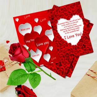 Avirons Greeting Card, Artificial Flower Gift Set