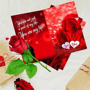 Avirons Greeting Card, Artificial Flower Gift Set