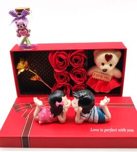 PRIDE STORE Showpiece, Soft Toy, Artificial Flower Gift Set