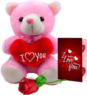 ME&YOU Artificial Flower, Soft Toy, Greeting Card Gift Set