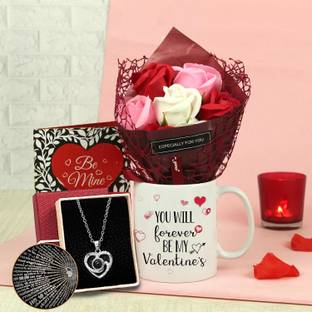 TIED RIBBONS Artificial Flower, Mug, Jewellery, Greeting Card Gift Set