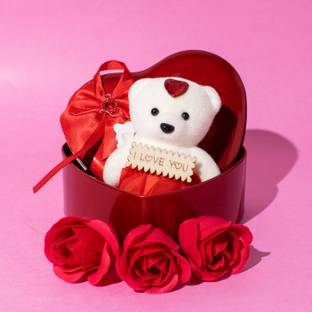 StatueStudio Soft Toy, Artificial Flower Gift Set