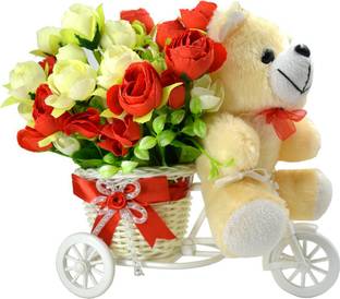 ME&YOU Artificial Flower, Soft Toy Gift Set