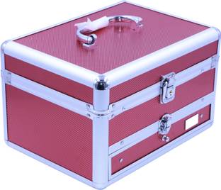 Bonanza Professional Hard Sided Aluminum Metal Beauty Makeup Vanity Box