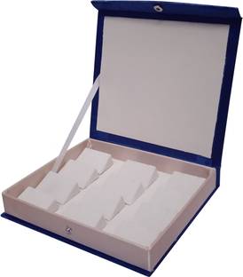 HARITHA CREATIONS Blue Earring Box (8:7 inch) Earring Holders Box (12 set of Earring Holder) Earring Jewellery Box, Has 12 Earring Holders, Perfect Gift for Your Loved One`s Vanity Box